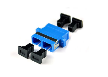 China SC SM Duplex Fiber Optic Adapter with Flange or Without Flange Blue supplier